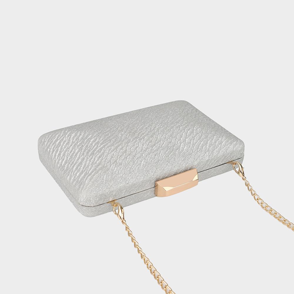 New Style Banquet Clutch Bag European and American Large Capacity Portable Simple Makeup Bag Shoulder Chain Clip Dinner Bag