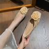 2025 New Spring Retro Shallow Beanie Shoes Camellia Ballet Gentle Wind with Skirt Flat Single Shoes Women's