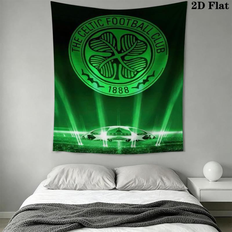 Celtic Football Club Wall Tapestry Aesthetic Wall Hanging Printed Fabric Blanket Decorative Tapestries for Bedroom Living Room Home Decor