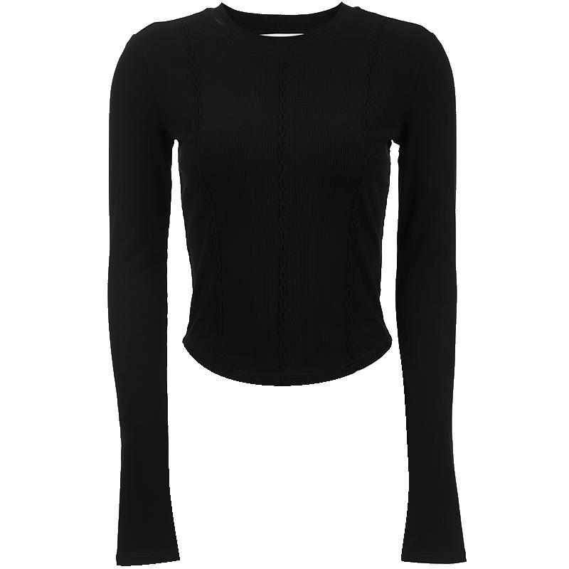 ONLY Women's Ribbed Seam Long Sleeve T-Shirt