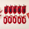 Men's Festive Red Double-Needle Cotton Socks