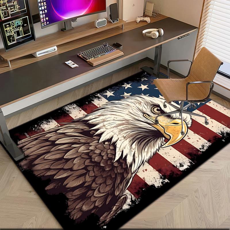1pc The majestic American bald eagle Carpet Rug for Living Room Bedroom Home Sofa Decoration,Kids play Non-slip Floor Mat