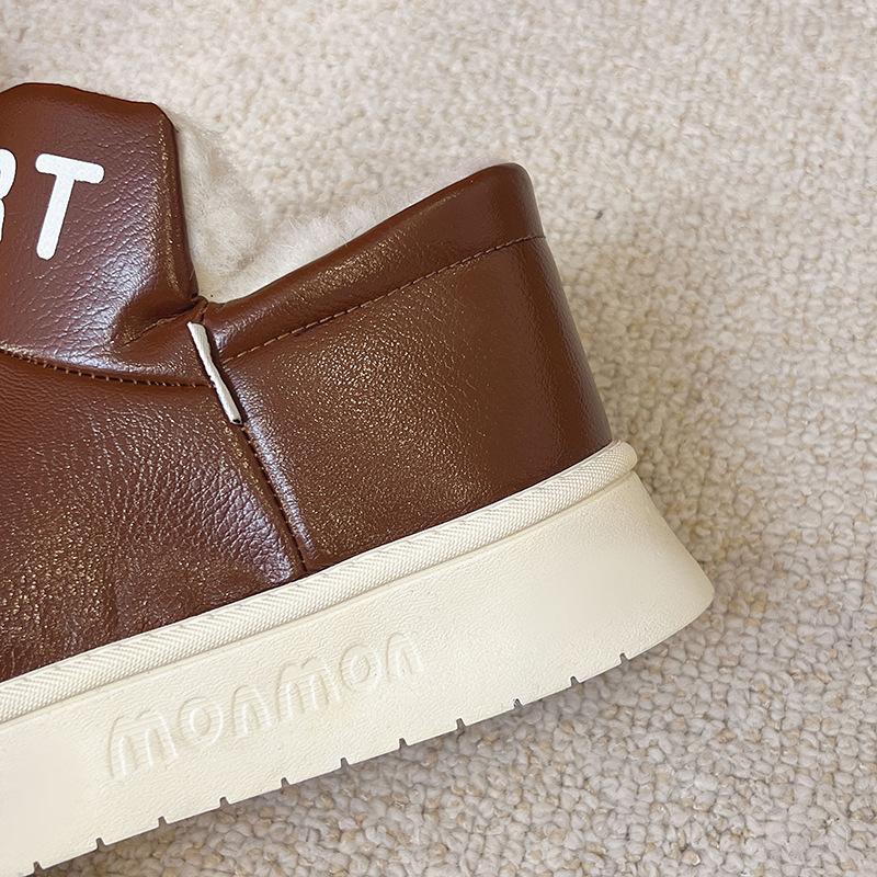 2025 new shoes winter warm and fleece Korean version fleece thickened waterproof home outdoor women's winter shoes and boots