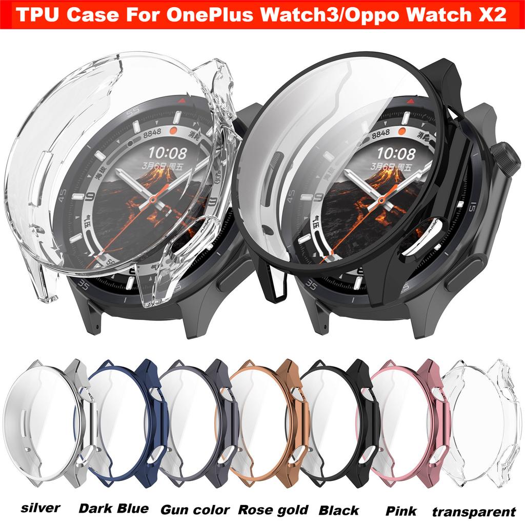 Plating TPU Case For OnePlus Watch 3 Screen Protector Bumper For Oppo Watch X2 Cover Shell Accessories