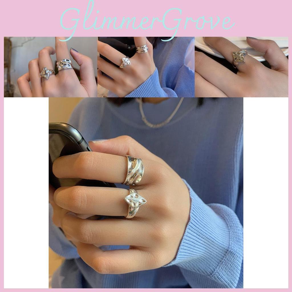 Elegant 925 Sterling Silver Irregular Diamond Shaped Ring For Women Fashionable Jewelry