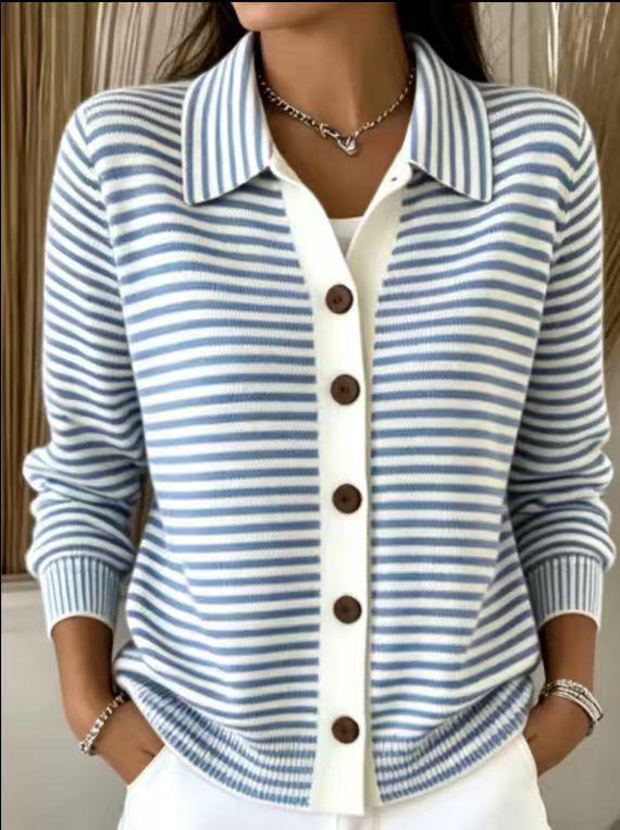 Autumn/Winter Women's Striped Loose Knit Cardigan