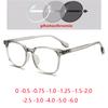 Transparent Gray  Computer Optical Glasses Frame Anti Blue Rays Oval Short-Sight Eyeglasses Prescription 0 -0.5 -0.75 To -6