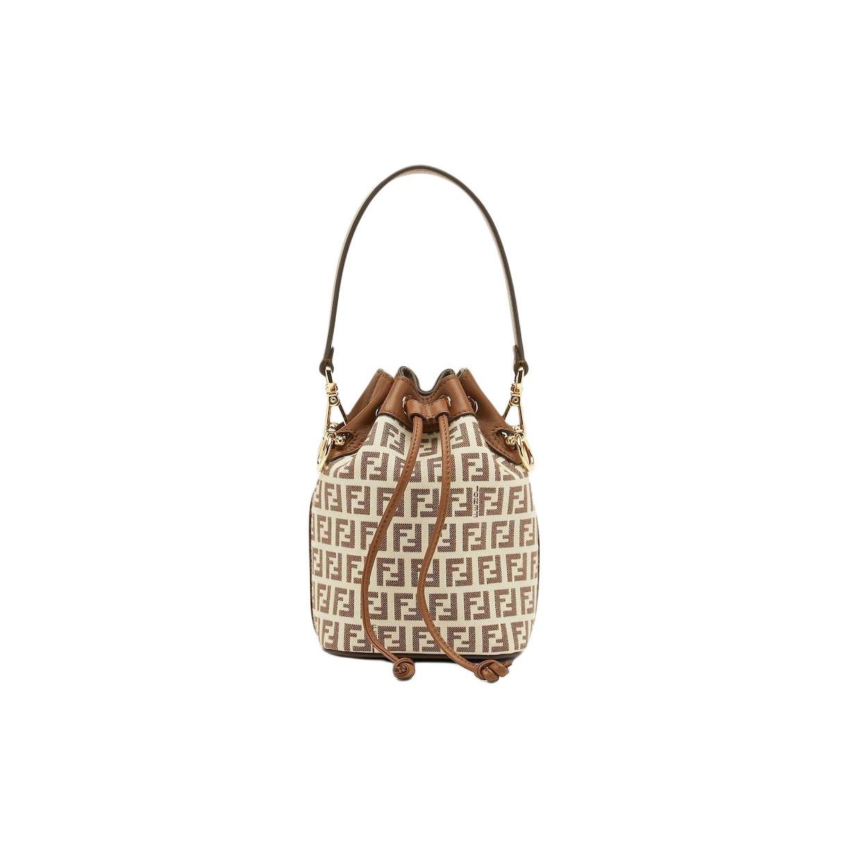

Fendi Mon Tresor Detachable Shoulder Strap Drawstring Closure Cotton Mini Handbag Women handbag Brown 8BS010ARBNF1NXB Basic Set (Bag+Dust Bag)