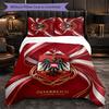 Austria Football Pattern 3 Pieces Bedding Set Soft Microfiber Duvet Cover with Pillow Cases for Bedroom
