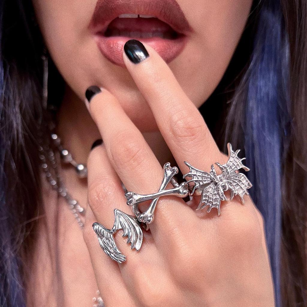 Spider Butterflies Crossed Bone Insect Ring Female Student Ins Trend Finger Ring
