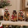 Unique Birthday Gifts for Friends Christmas Capybara Resin Figurine, Statue with Santa Hat Scarf Wreath, Hand Painted Sculptures Cute Tabletop
