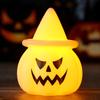 Halloween Pumpkin Night Light, LED Light-up Witch Hat Pumpkin, Spooky Cartoon Pumpkin Table Lamp for Holiday Party Decoration
