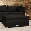 Day and Night - Day and Night Garden Footstool and Black Synthetic Rattan Cushion 70x70x30 Cm