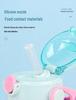 Imported Cute Cartoon Kids' Transparent Straw Water Bottle, 480ml