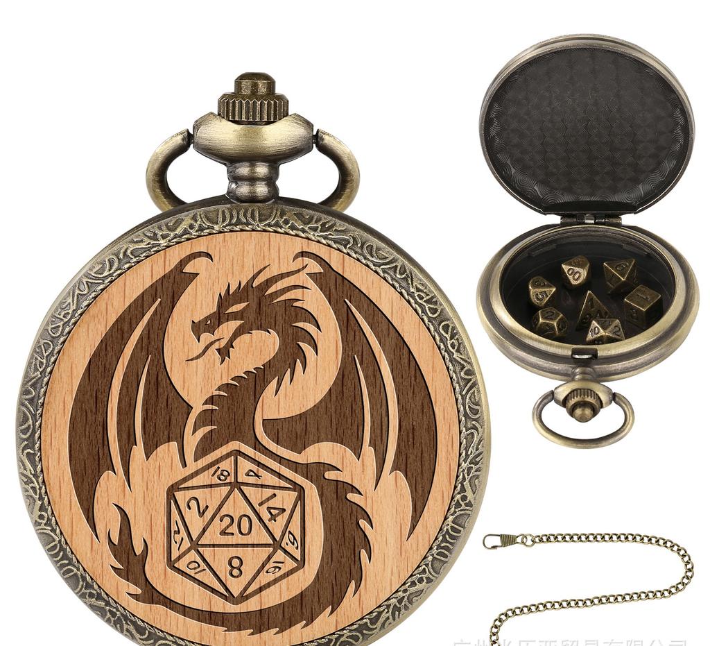 Maxmax Dungeons and Dragons Ttrpg Multi-Sided Pocket Watch Dnd Rpg Board Game Mini Dice