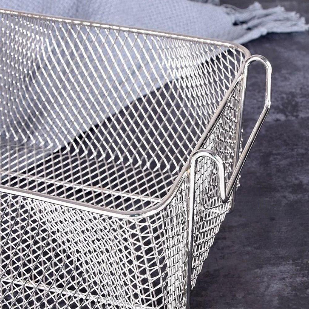 Nonstick Deep Fryer Detachable Handle Camp Food Container Portable Fryer Basket  Kitchen
