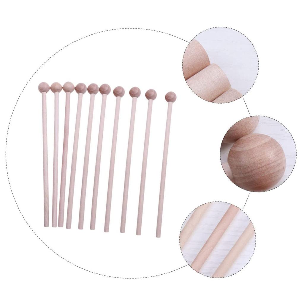 Toyvian Mallet Slagverkspinner, Xylofon Trommestikker, Tre Trommestikker, Slaginstrument Mallets for Klokkespill, Bjeller og Bjeller (20 stykker)