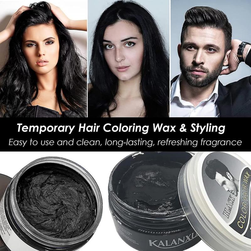 Temporary Hair Wax Colour, Black Hair Dye, Black Hair Wax Hair Style Dye Mud, Hair Spray Colour For Men Women Instant Styling