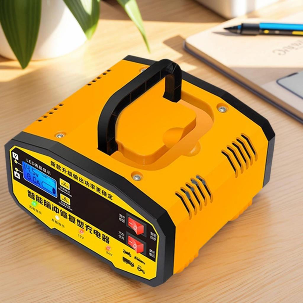 Battery Charger 12V 24V Battery Charger For Car Digital Pulse Repair Maintainer For Automotive Truck SUV Sedan Motorcycle