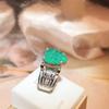 Elegant Emerald Heart Zircon Damering Geometrisk Form Parring Bryllupsdagsgave Luksus Cocktail Party smykker Utsøkte damesmykker