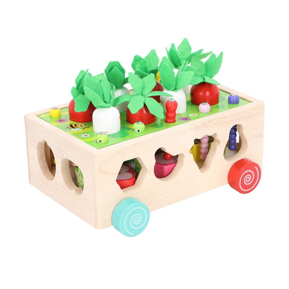 Carrot Pull Shape Sorting Toy Multifunctional Puzzle Game Toy Creative Orchard Shape Toy  Kids