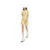 Karl Lagerfeld Fashionable Waist-Defined Color-Blocked Button-Detail Short Sleeve Mini Dress Women Dresses Yellow E41W1308