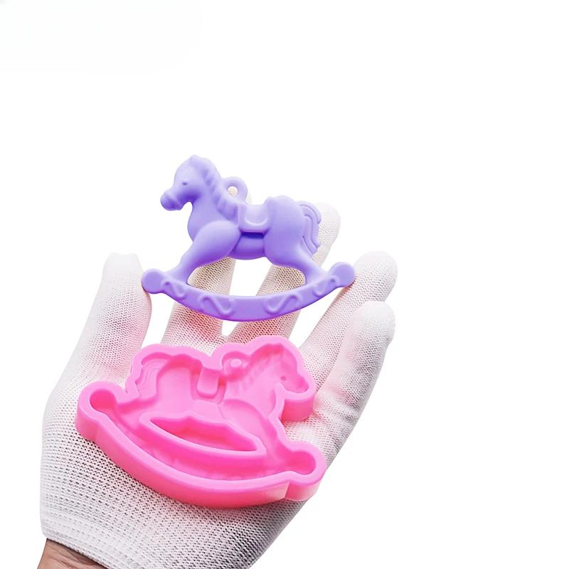 Rocking Trojan Horse Angel Wings Plaster Aromatherapy Car Decoration Pendant Silicone Mold Jewelry Keychain Bag Charms Drip Mold