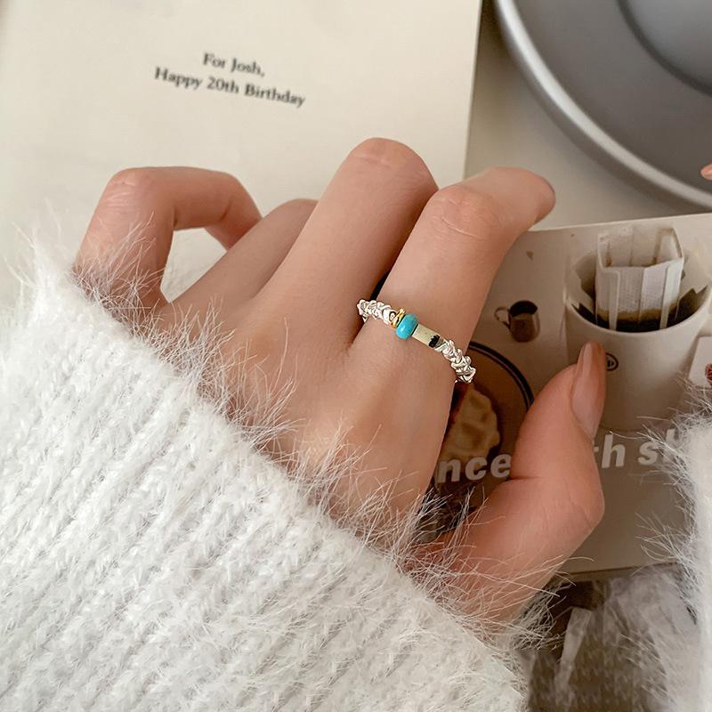 Регулируемый размер Арт-деко Геометрическое кольцо Нишевый дизайн Чувство Эластичное кольцо Женское Минималистичный стиль Мода Индивидуальность Кольцо на палец