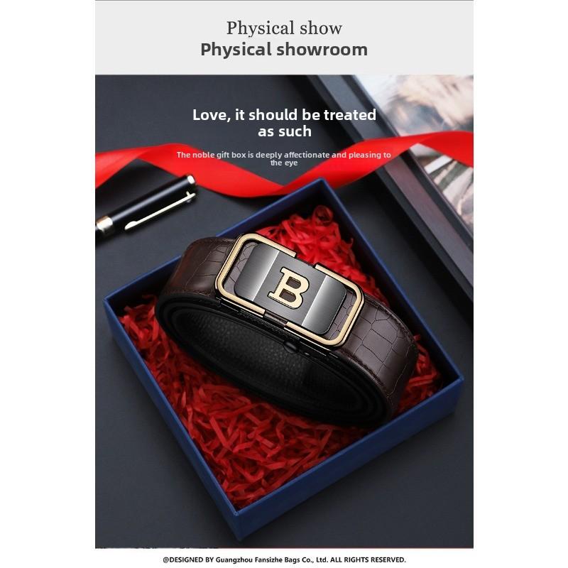 Herrengürtel, Ledergürtel mit automatischer Schnalle, vielseitiger Business-Mode-Echtledergürtel