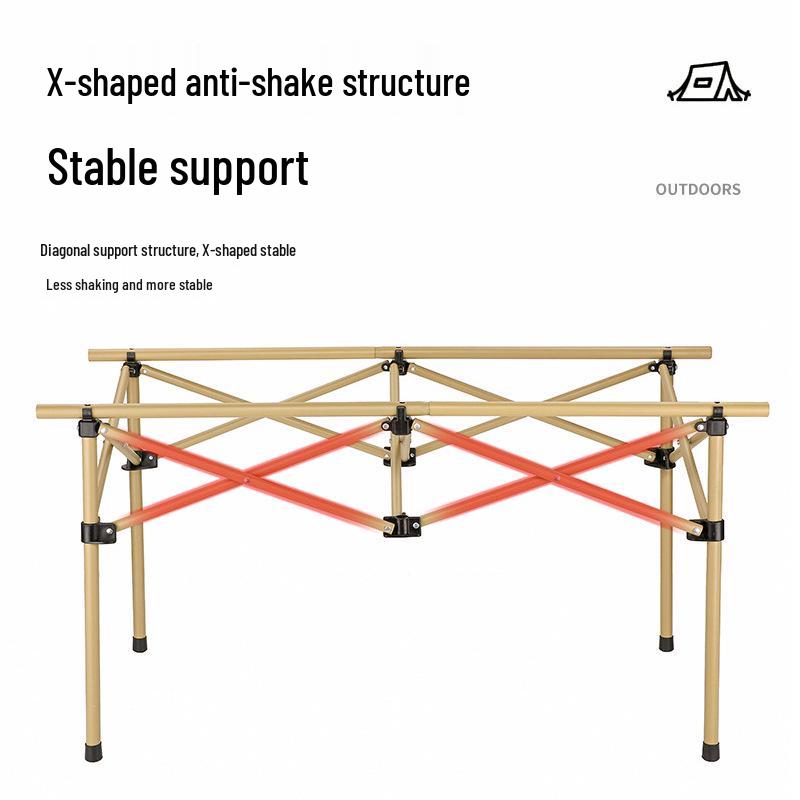 Outdoor Foldable Aluminum Table and Chair Set - Portable Picnic and Camping Roll-Up Table