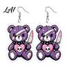Alternative Fashion Accessories 1 Pair Halloween Dangle Earrings for Women 2D Acrylic Cute Gift Dark Style Lovers Skeleton Bear Earrings Funny Party