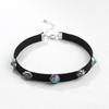 JMXD-Vintage Necklace Metal Flame Stone Velvet Turquoise Necklace, Bohemian Necklace