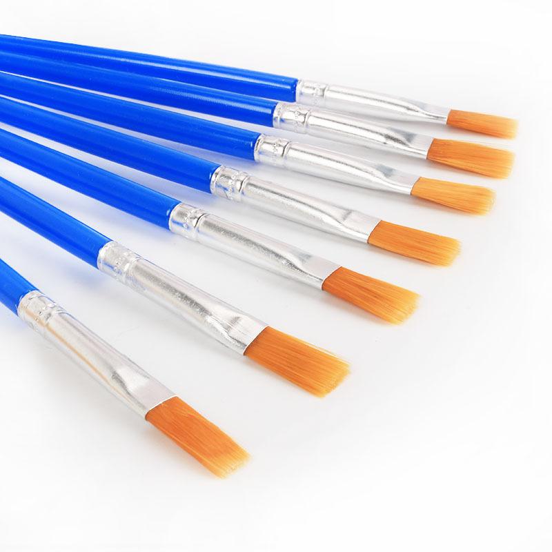 5pcs Painting Brushes Set Art Round Flat Hair Nylon Hair Paint Brush Pen for Oil Acrylic Watercolor School Art Supplies