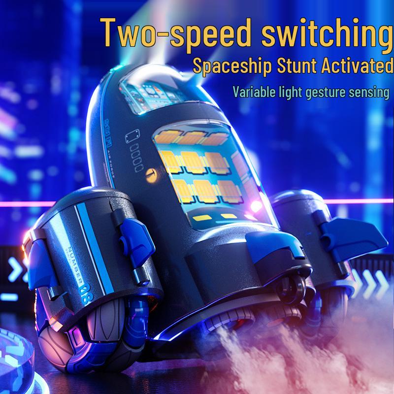 Gesture-Controlled Remote Stunt Car with Lights, Music, Spray, and 360° Drift for Kids