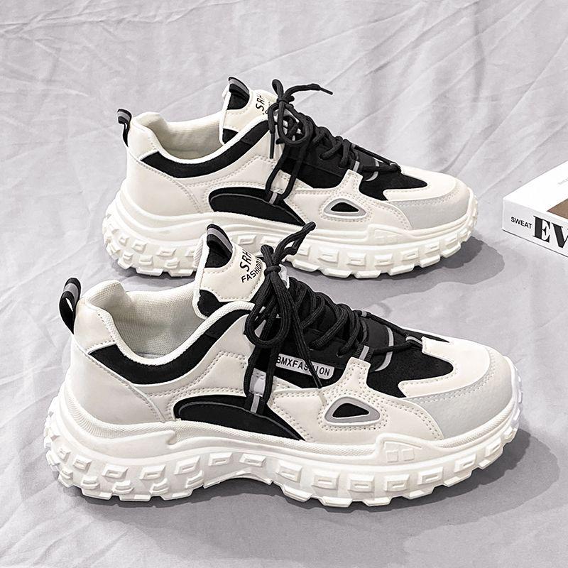 New Hong Kong Style Breathable Men's Fashion Sports Shoes: Thick-Soled, Non-Slip, Wear-Resistant Dad Sneakers