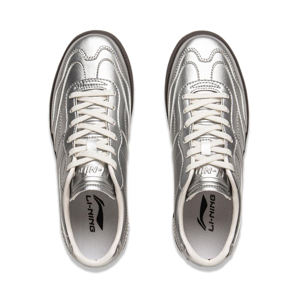 Li Ning Yunchuan Abrasion Resistant, Lightweight, Balanced Low top German Army Trainers Women's Silver AGCV100-4