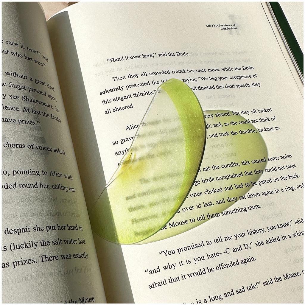 Delicate Transparent Acrylic Apple Bookmark Reading Mark Student Gift Premium Feeling Cute Grape Tomato Bookmarks