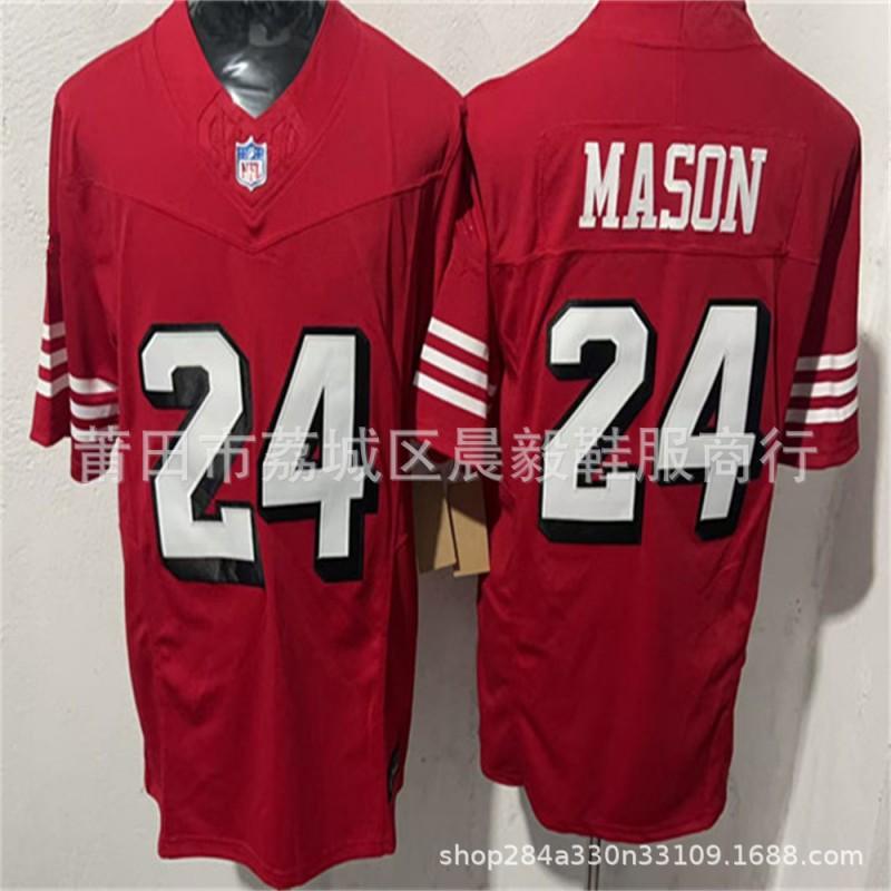 Camiseta Replica de Hombre NFL San Francisco 49ers George Kittle 85 Deebo Samuel 19 Nick Bosa 97 Mezcla de Algodón Uniforme de Fútbol