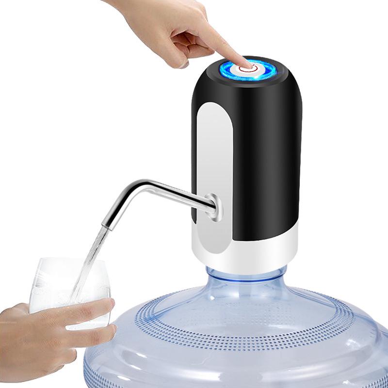 Portable Automatic Water Dispenser HS02, Equipped with a USB Charging Cable, Compatible with Various Water Bottles (Black)