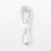 MUJI USB LA1PSA3A Soft, Tangle-Resistant Cable, 1m, USB-A/USB-C, White, MJ-UC1ATC-W,