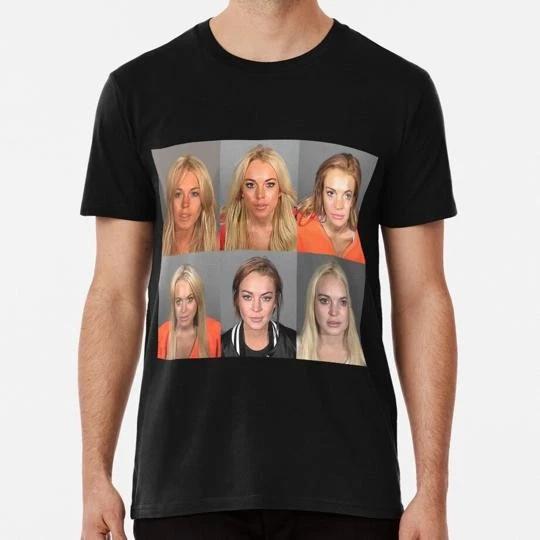 Смешная футболка с фото Линдси Лохан (mugshot) Размеры от S до 5XL Сделано в США TTshirt S
