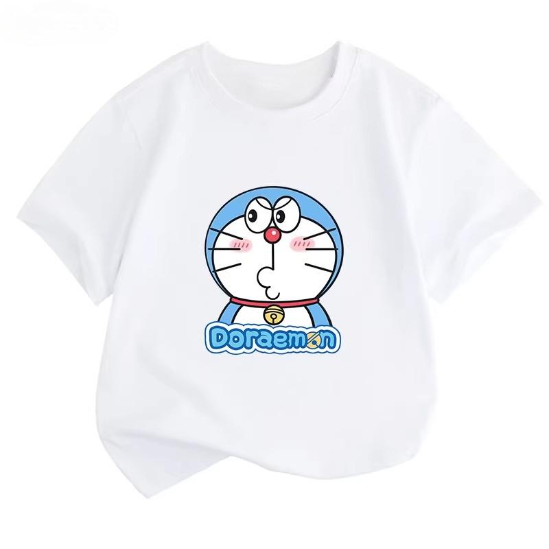Potdemiel Doraemon Children's T-Shirt, New Summer Style, Comfortable and Breathable Top for Boys and Girls