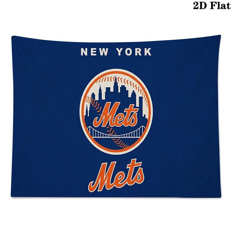 New York Mets Wandteppich Ästhetischer Wandbehang Bedruckter Stoffdecke Dekorative Wandteppiche für Schlafzimmer Wohnzimmer Heimdekoration
