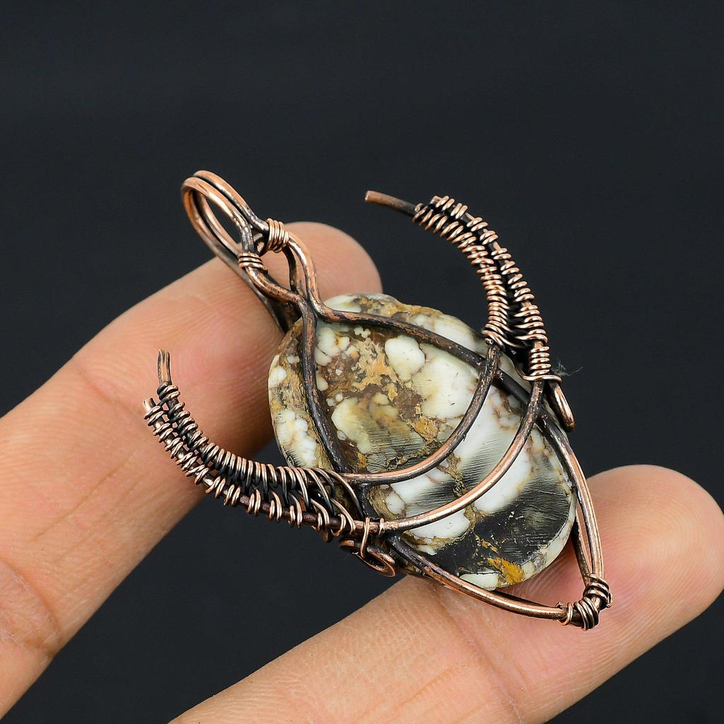 Wild Horse Pendant Gemstone Jewelry, 999 Copper Wire Wrapped Handmade Pendant, Latest Design Jewelry