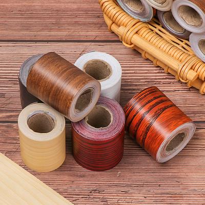 5cm*5m PVC Holzmaserung Imitation Sockelleisten Aufkleber Wasserdicht Selbstklebend Wandrand Aufkleber Wohnzimmer Heimdekoration