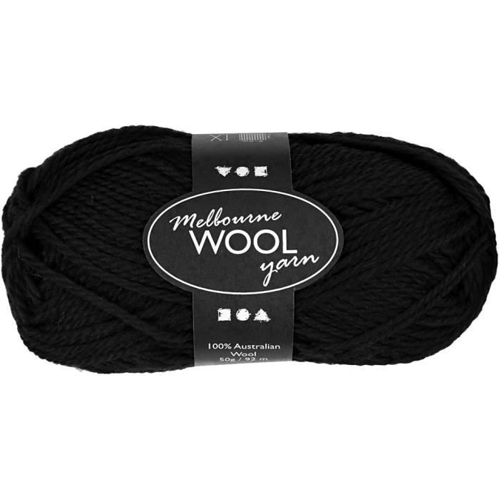 Wool - Luxury - 100% Australian - Black - Sample 21x27 - Needle Size 4