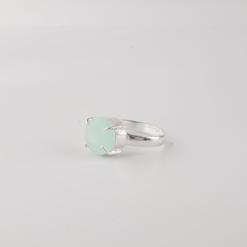 Aqua Chalcedony Gemstone 925 Sterling Silver Designer Pretty Ring Gift For Her RR-72-19
