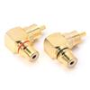 2Pcs RCA під прямим кутом між чоловічим і жіночим позолоченим роз’ємом 90 градусів адаптер