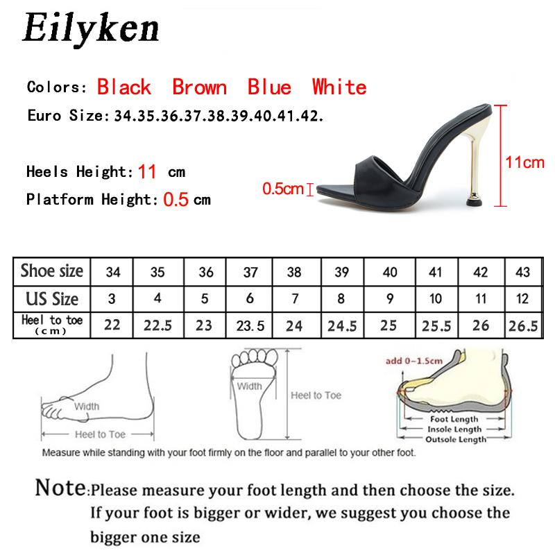 Fashion Eilyken Summer Slippers Design Strange Women Mule Thin Heels Sandals Flip Flops Pointed Toe Slides Party Shoes