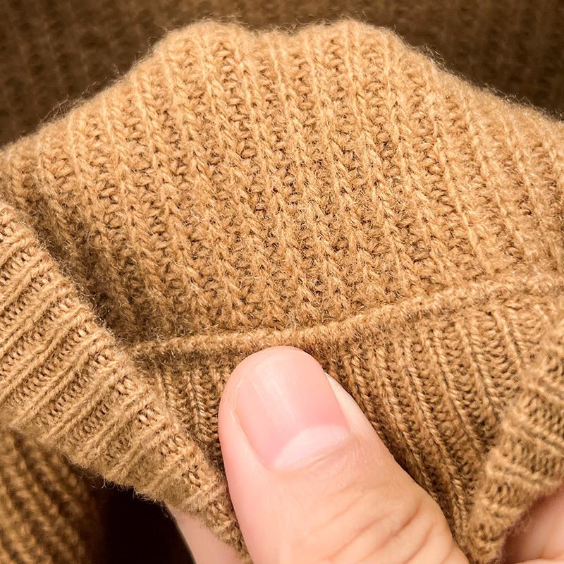Men's Autumn & Winter 100% Wool Half-High Neck Sweater - Middle-Aged & Dad's Fashion